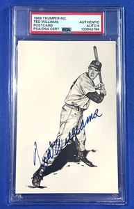 Ted Williams Signed 1989 Thumper Inc 3.5x5.5 Postcard Red Sox PSA/DNA Auto 9 - Picture 1 of 3