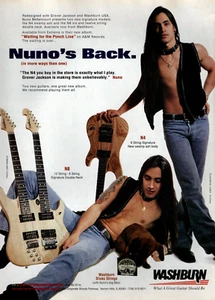 Guitarra de Colección Años 90 NUNO BETTENCOURT WASHBURN REVISTA ANUNCIO IMPRESO N4 N8 Pinup Page - Imagen 1 de 1