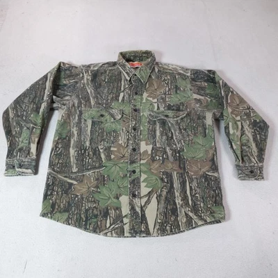Camisa Winchester De Colección Para Hombres Mediana Camuflada Trebark Caza Franela Abotonada Foto 1 de 4