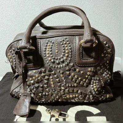 Dolce & Gabbana Bolso de Mano Cartera Cuero Marrón Auténtico Foto 1 de 4