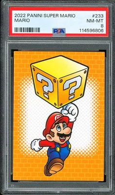 2022 Panini Super Mario #233 ~ Line Drawing Card ~ Mario ~ PSA 8 NM-MT - Image 1 of 2