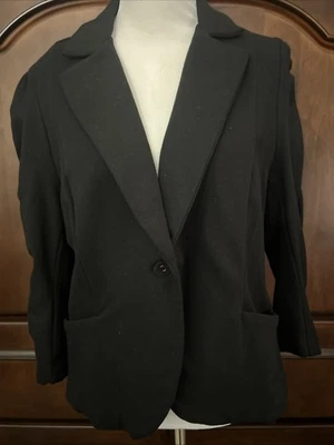 Blazer New Directions negro liso mangas fruncidas tejido para mujer talla PXL NUEVO CON ETIQUETAS Foto 1 de 4