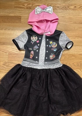 LOL Surprise girls Size 6/6X Dress Costume Hoodie Pink Glitter Tulle - Image 1 of 4