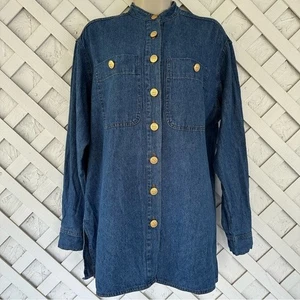 Camisa vaquera vintage Neiman Marcus manga larga abotonada Western dinero antiguo mediana - Imagen 1 de 10