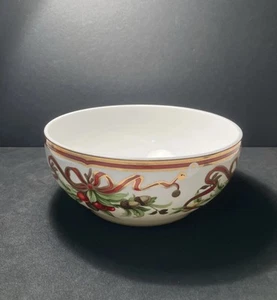 Tiffany & Co. Tiffany Holiday Serving Bowl Cinta Guirnalda Acento Dorado Japón Usado en Excelente Condición - Imagen 1 de 21