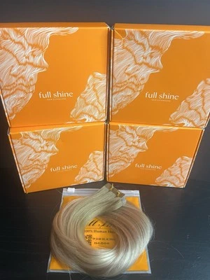 4x FULL SHINE 18 INCH (4 PACKS / 80 PIECES)  TAPE-IN HUMAN HAIR EXTENSIONS - Image 1 of 4