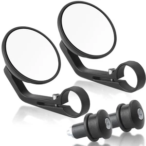 7/8" Mirrors Handlebar Rear View Motorcycle Bar End 22mm Universal Round Mirror - Picture 1 of 7