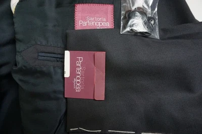 Sartoria Partenopea Dark Blue S140s Wool 2 Pc Suit Jacket Pants 44R BRAND NEW - Image 1 of 4