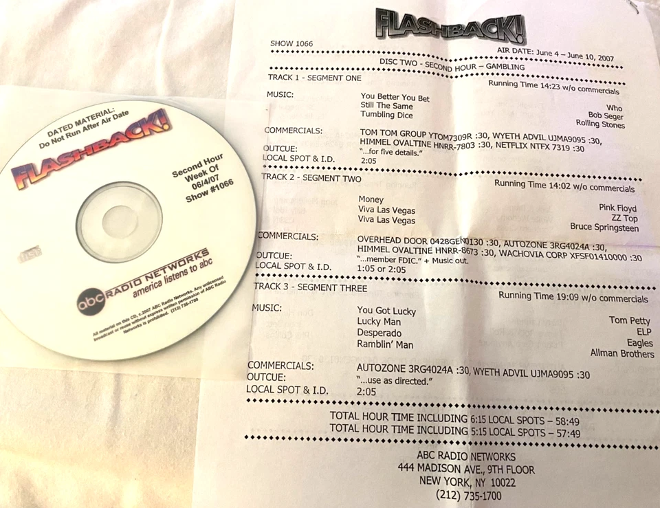 6/4/07 BILL ST JAMES 1 HR FLASHBACK TO GAMBLING, 9 TUNES/MANY GREAT SONG SEGUES - Image 1 of 1