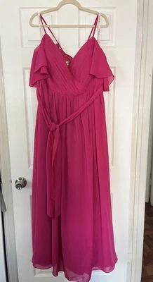 JJ's House A-Line Chiffon Pink  Bridesmaid Dress Sz XL/XXL Formal Wedding Guest — 第 1/4 张图片