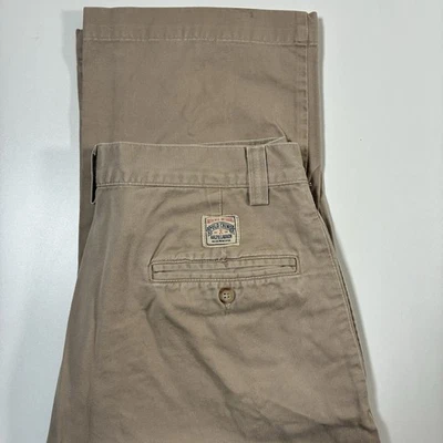 Pantalones chinos Polo Ralph Lauren vintage años 90 30x33 beige planos relajados hechos en EE. UU. Foto 1 de 4