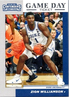 2019 Panini Contenders Draft Picks #1 Zion Williamson Game Day Ticket - Image 1 of 2