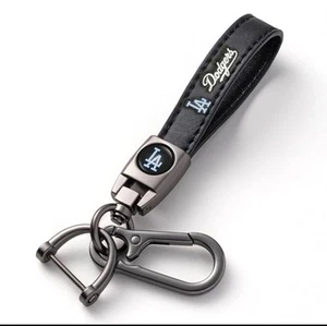 Genuine Leather Los Angeles Dodgers Car Keychain Key Ring Lanyard Key Fob Holder - Picture 1 of 8