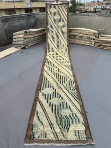 2'10" x 16'5" Afghan Hand-Knotted Wool Runner Rug, Tribal Geometric Entryway rug - Picture 1 of 11