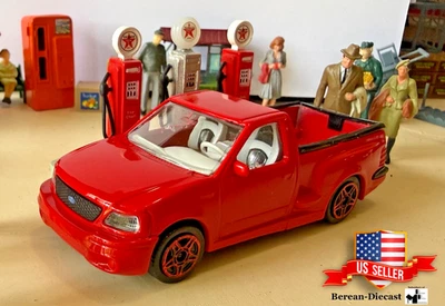 1/43 Burago Street Fire fundido a presión Ford F150 SVT Lightning con ruedas cromadas rojas C9.9 Foto 1 de 4