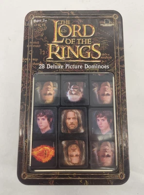 Lord Of The Rings Dominoes New Line Cinema Deluxe Set Gift Tin Tolkien #31470 - Image 1 of 4