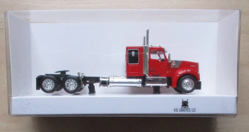 Mini plástico Kenworth W990 rojo techo plano cabina para dormir 1/87 HO Logistics 990083 4" Foto 1 de 2