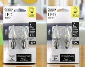 2 Packs 1W Clear White LED E-12 Base Night Light Bulbs 2-Pack Feit Electric New  - Picture 1 of 1