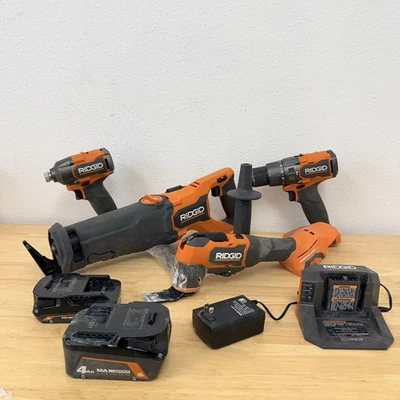 RIDGID R9225 18V Brushless 4 Tool Combo Kit Drill Driver Saw Multi-Tool - Image 1 of 4