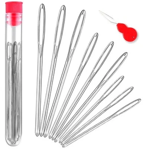 -9 PCS Large-Eye Blunt Needles, Stainless Steel Yarn Knitting Needles, Sewing... - Picture 1 of 9
