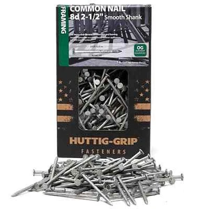 Clavo común Huttig Grip 8d marco 2-1/2 pulgadas HGN8OGC5 galvanizado 5 lb 520 clavos - Imagen 1 de 6