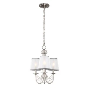 Kronleuchter Deckenleuchte Hängelampe Edelstahl H 47,6 cm Esszimmerlampe - Bild 1 von 1