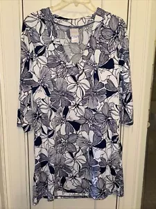Nuevo Vestido Stella Parker Colección Damas Natación Cubre Azul Blanco Floral Mediano - Imagen 1 de 4