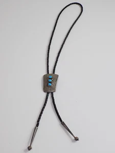 Indianer Schmuck Navajo Brosche Turkis Bolo Tie Sterling American Nativo Arts - Picture 1 of 8