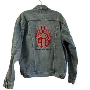 Vintage Lee Trucker Classic 100% Cotton Denim American Biker Jacket Size M - Picture 1 of 8