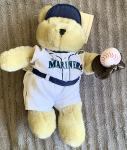 MLB Seattle Mariners Starbucks Café Bearista Oso Peluche 2003 primera edición etiquetas - Imagen 1 de 8