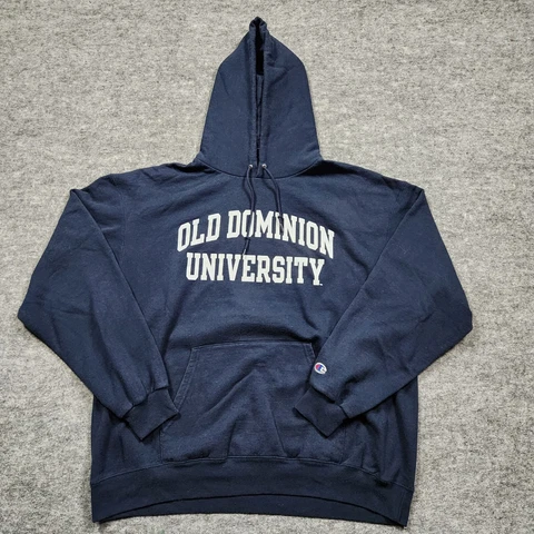 OLD DOMINION MONARCHS Hoodie Sweatshirt Men's XL Champion Blue Pullover Fleece Cover