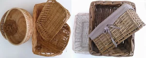 Cestas de mimbre y caña (blanco, miel, ligero, roble, gris, forrado, sin forrar, mango - Imagen 1 de 38