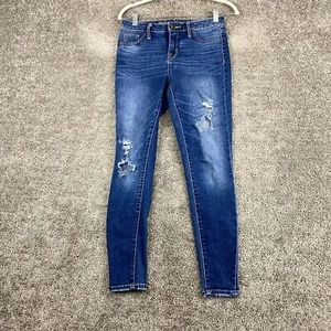 Mossimo Denim High Rise Jegging Women's 2/26R Blue Power Stretch Distressed - Picture 1 of 8