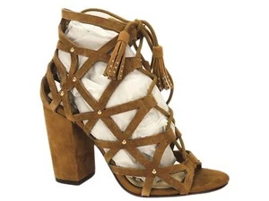 Jessica Simpson Women's Kariba Cage Sandals Honey Brown Lux Kid Suede Size 6 M - Picture 1 of 5