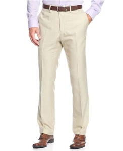 $200 Kenneth Cole Men White Slim Fit Flat Front Dress Suit Pants 38 W 32 L - Picture 1 of 3