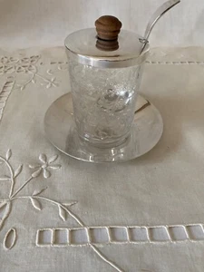 Baccarat Crémier en Cristal Gravé/ Métal Argenté Modèle " Rohan " Estampillé - Imagen 1 de 14