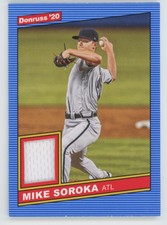 Mike Soroka 2020 Donruss Retro 1986 Materials Jersey #86M-MS Atlanta Braves