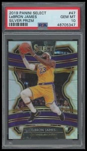 Panini Select #47 LeBron James Silver Prizms 2019-20 PSA 10 - Imagen 1 de 2