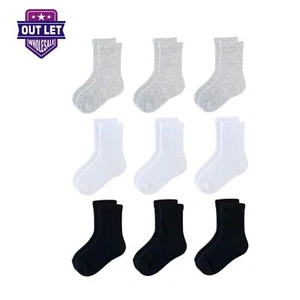 6-12 Pairs Kids Socks Toddler Cotton Crew Socks Size 2-4,4-6,6-8 Unisex Socks - Picture 1 of 10