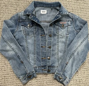 Girls Hudson Denim Jacket, Denim Blue, Size Large, Free Shipping - Picture 1 of 1