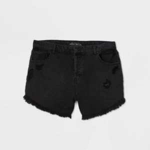 Women's High-Rise Frayed Hem Jean Shorts - Wild Fable - Black - Size 2 - Picture 1 of 4