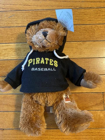 Pittsburgh Pirates Baseball Teddy Bear Furry Plush 13” Hoodie stuffed animal NEW Cover