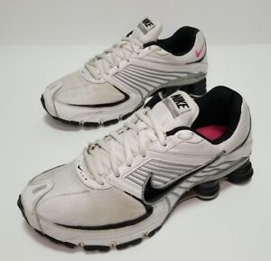 Nike Shox Turbo 8 Damen-Laufschuhe Größe 7,5 weiß/schwarz/pink 344948-101
