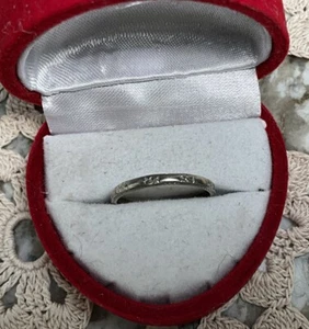 Antiker Ehering 14 Karat geätzt Weißgold - Bild 1 von 5