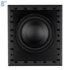 8" In-Wall Passive Subwoofer Audio Speaker Home Theater Cinema Paintable Grille - Picture 1 of 6