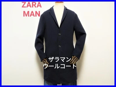ZARA MAN Wool Chester Coat Men EUR Size M/L Dark Navy Used - Image 1 of 4