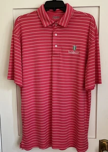 INNISBROOK~Oxford America Golf Shirt ~ Men Large~ Pink White Stripes~EUC!! - Picture 1 of 10