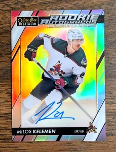 Autógrafos automáticos Milos Kelemen 2023-24 O-Pee-Chee Platinum #R-KE Sunset Rookie - Imagen 1 de 2