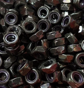 Steel Nylon Insert Locknuts- 5/16"-24 Thin Height- Black Zinc Plated- Lot of 100 - Bild 1 von 1