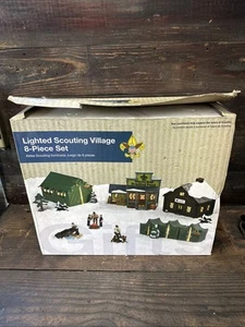 Lighted Scouting Village 8 piece Ceramic Set (boy Scouts) - Picture 1 of 24